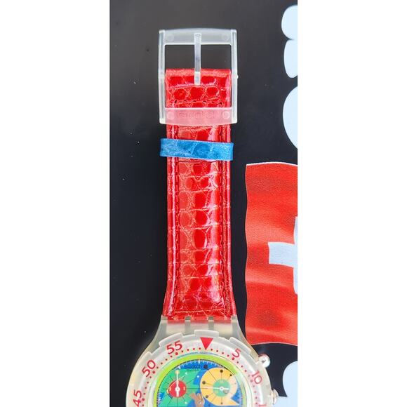 Swatch Chronograph watch LILLIBETH SBK104 1994 Aquachrono New old stock - Picture 6 of 10